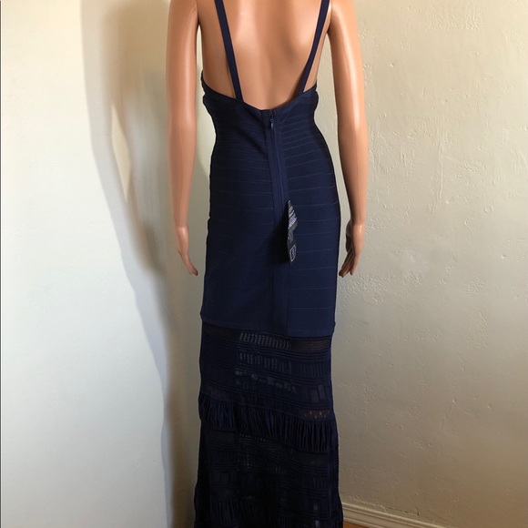 Herve Leger L Navy Blue Bandage Dress - Picture 8 of 11